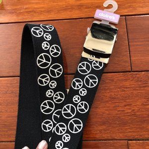 Claire's Peace Sign Belt - Medium
